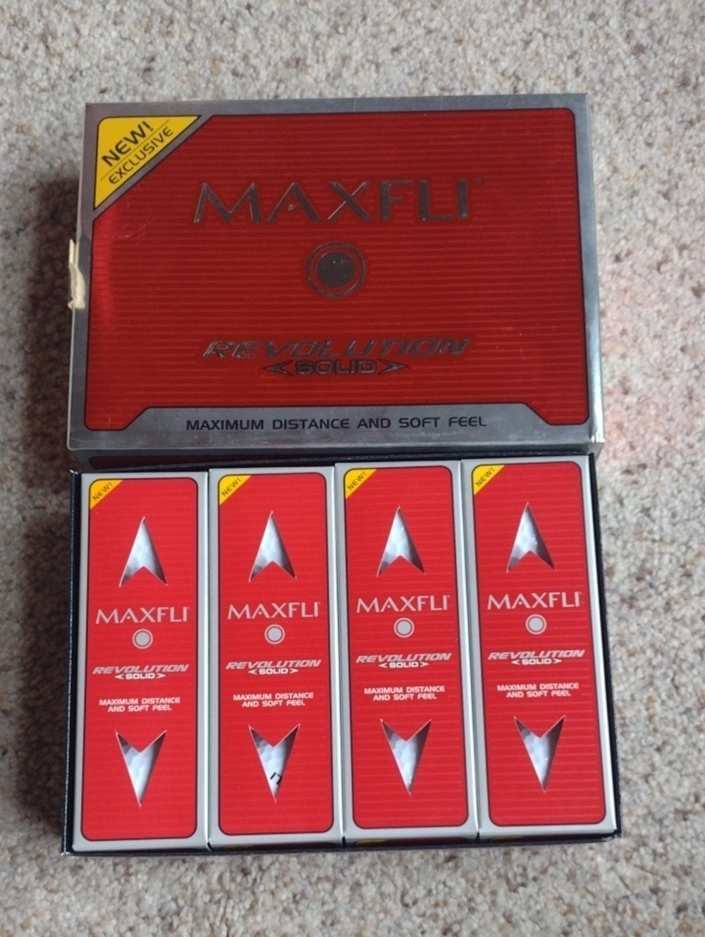 Maxfli Revolution Solid Golf Balls - Red (Pack of 12)